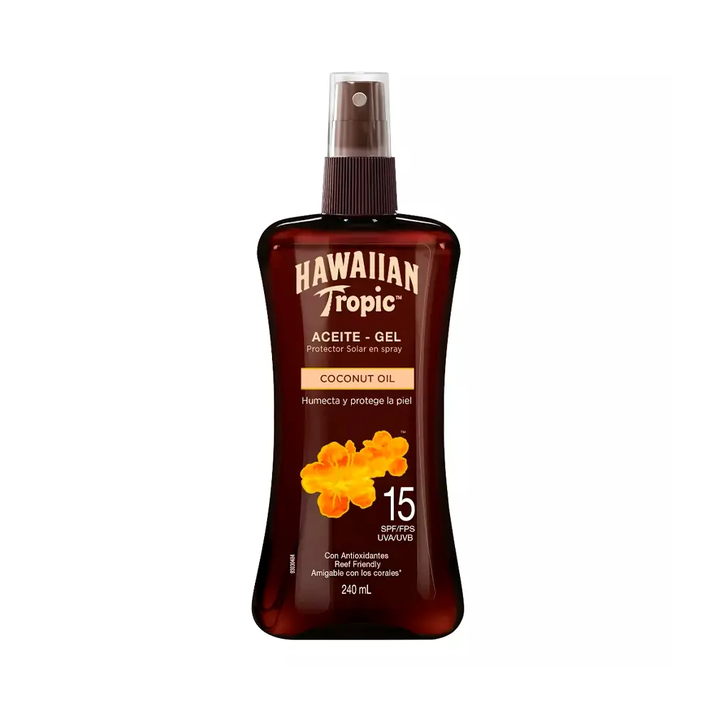 P1244273.webp Aceite Gel Protector Solar en Spray Hawaiian Tropic SPF15 240ml - Imagen 1