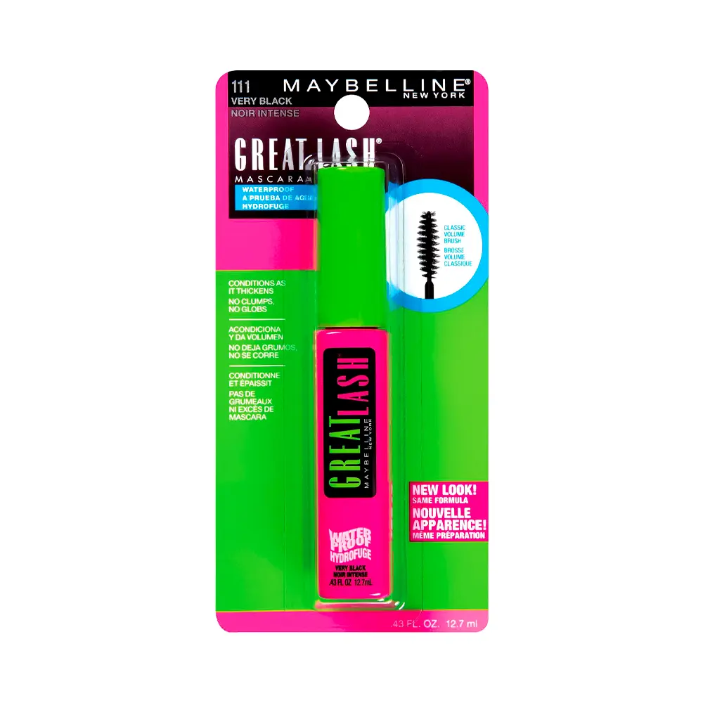 P1251365.webp M?scara de Pesta?as Maybelline Great Lash a Prueba de Agua 111 Very Black - Imagen 1
