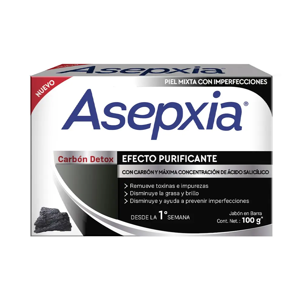 P1846874.webp Jab?n Asepxia Carb?n Detox Efecto Purificante Piel Mixta 100gr - Imagen 1