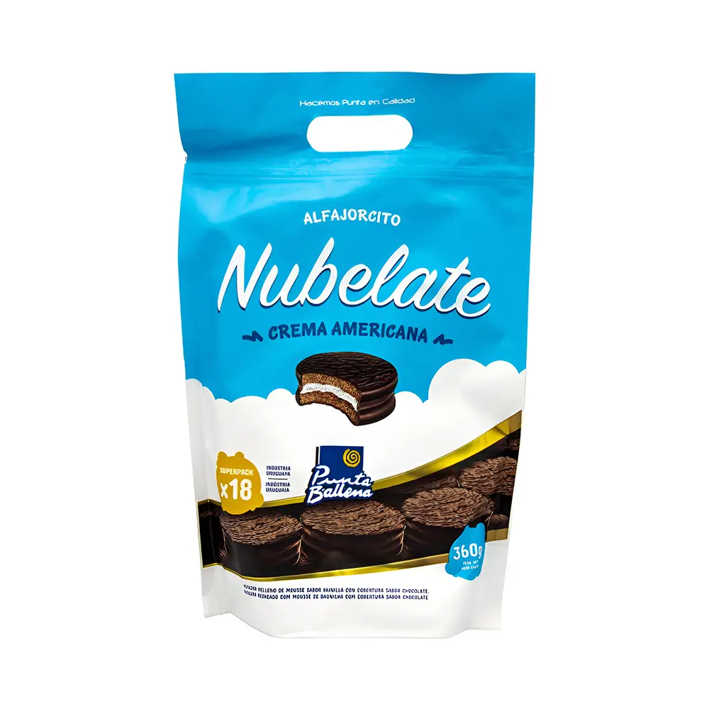 P1848326.webp Mini Alfajor Punta Ballena Nubelate Crema Americana 18 unidades - Imagen 1