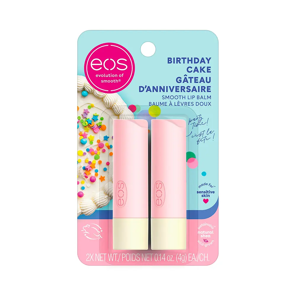 P1851293.webp Balsamo Labial Eos Lip Balm Birthday Cake 2 unidades - Imagen 1