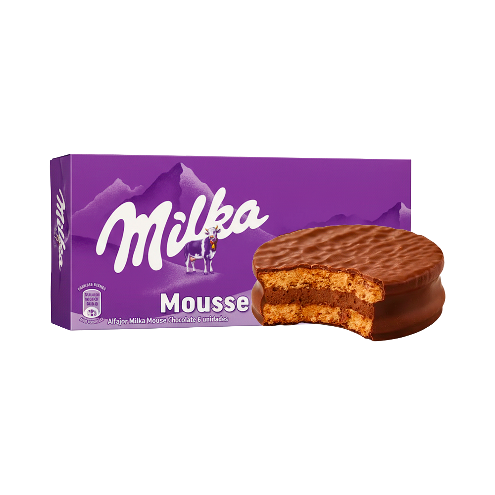 P70498-3 Alfajor Milka Mousse Chocolate 6 unidades - Imagen 1