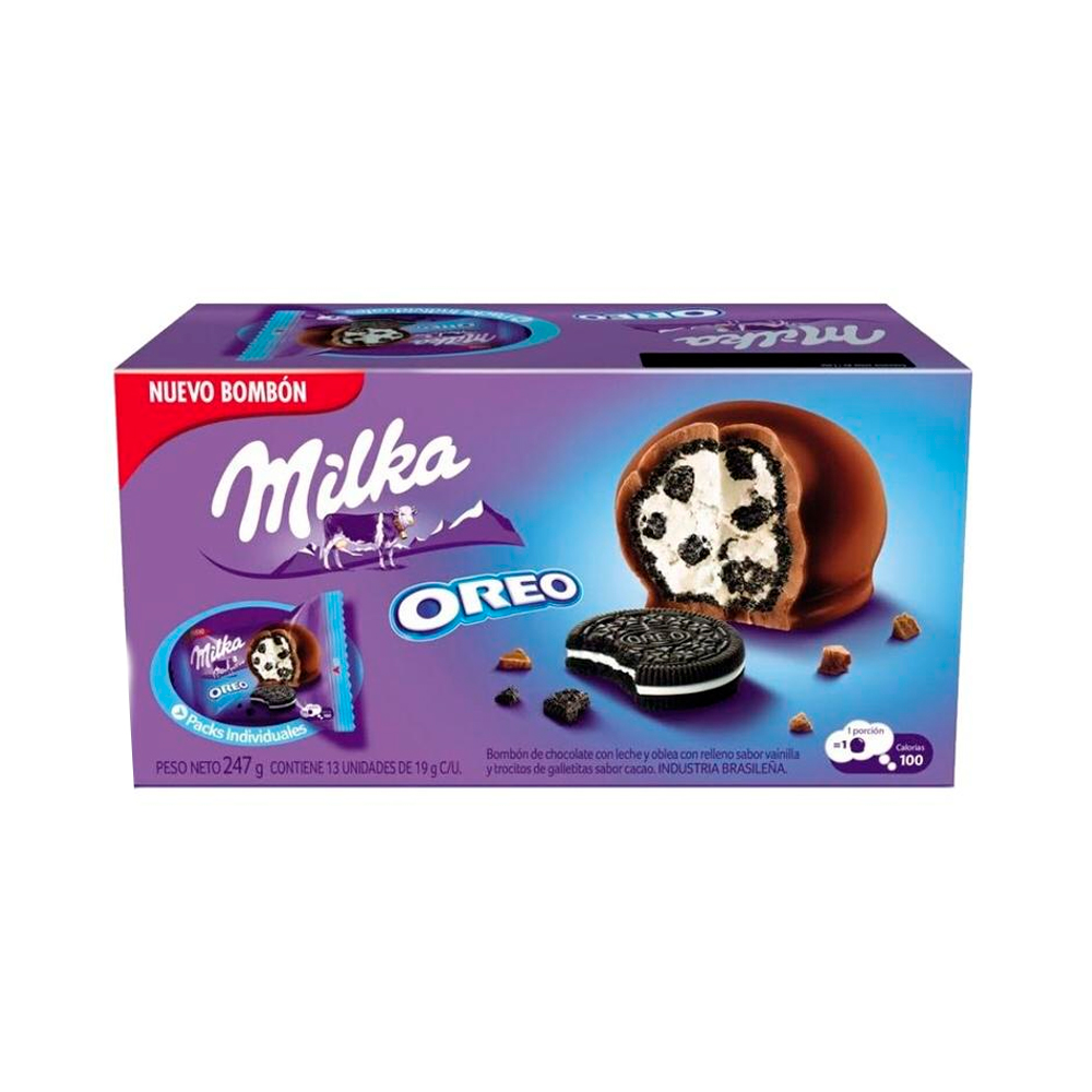 P8981763.jpg Bombón Chocolate Milka con Relleno de Oreo 13 Unidades - 247g - Imagen 1