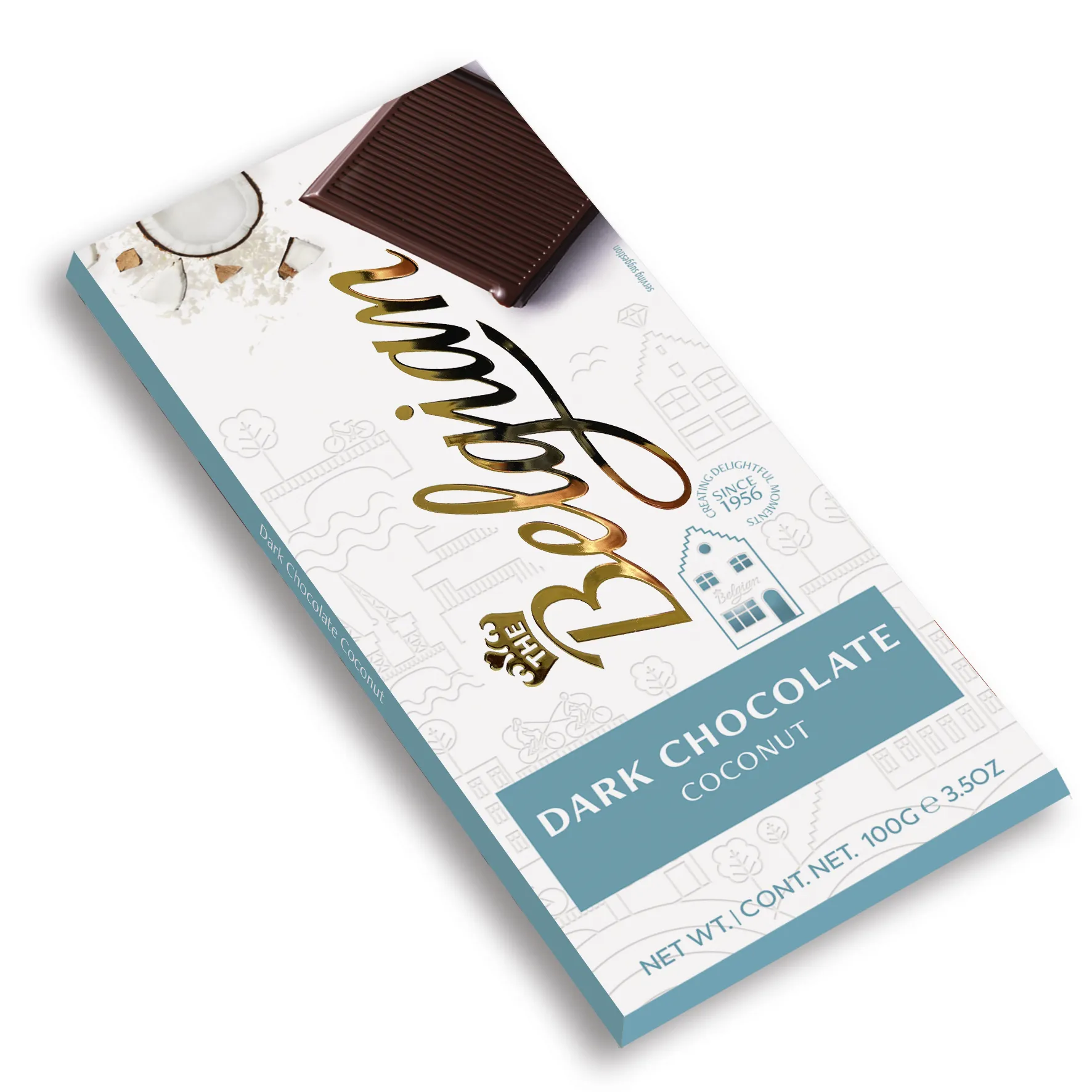 6708026 Chocolate The Belgian Dark Coconut 100g - Imagen 1
