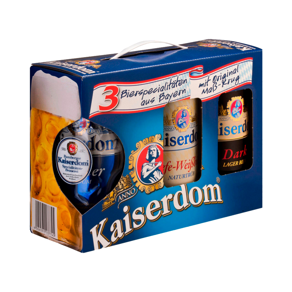 P71384 Kit de Cerveza Kaiserdom 3 Latas 1L + Vaso Cervecero - Imagen 1