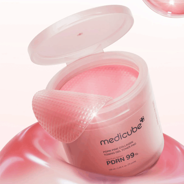 Almohadillas Tónicas Medicube PDRN Pink Collagen Toning Gel 120ml (70 Unidades) - Imagen 2