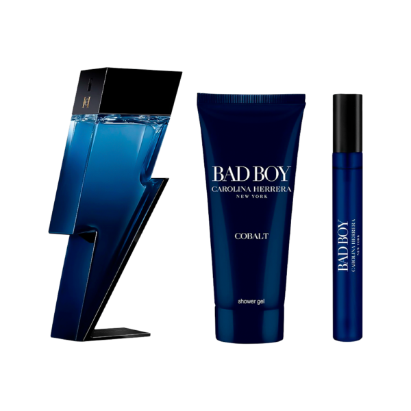 Kit Carolina Herrera Bad Boy Cobalt EDP 100ml + 10ml + Sower Gel 100ml - Imagen 2