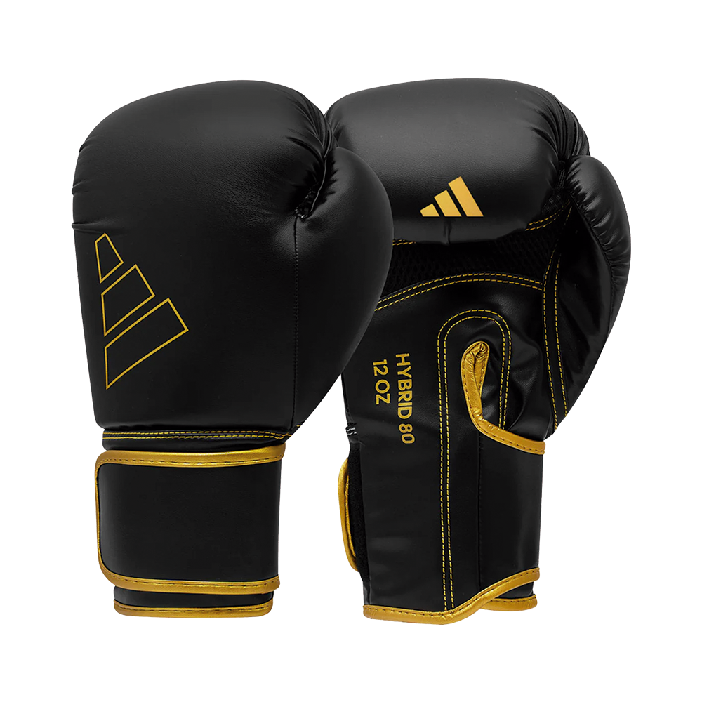 F1206730-1 Guante de Boxeo Adidas ADIH80 12 Oz – Negro con Dorado - Imagen 1