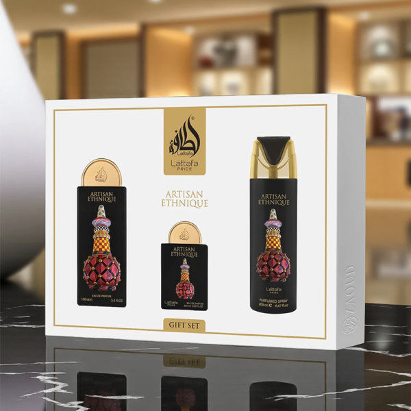 Kit Lattafa Pride Artisan Ethnique EDP 100ml + Deo 200ml + 20ml - Imagen 2