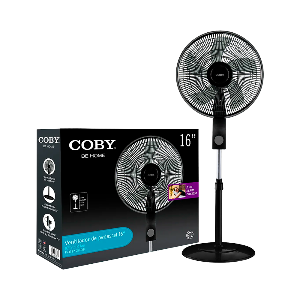P8989316 Ventilador de Pedestal 16" FY3322-2203B 50W - Negro - Imagen 1