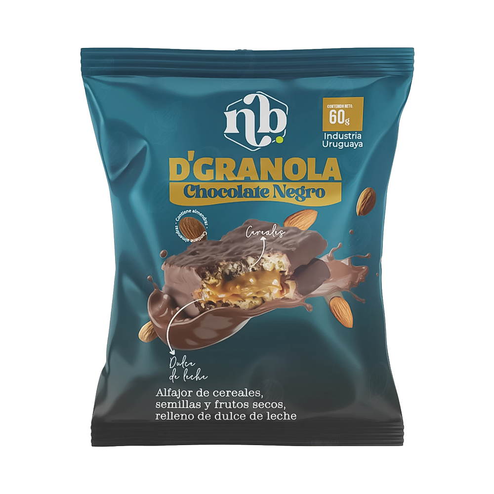 P8987221 Alfajor Natural Bars D´Granola Chocolate Negro - 60g - Imagen 1