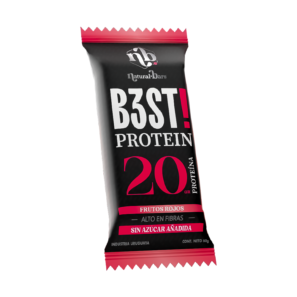 P8991389 Barra de Proteína Natural Bars B3st Protein Frutos Rojos – 60g - Imagen 1