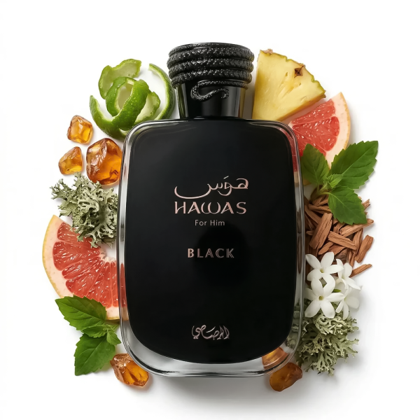 Perfume Rasasi Hawas Black EDP 100ml – Masculino - Imagen 3